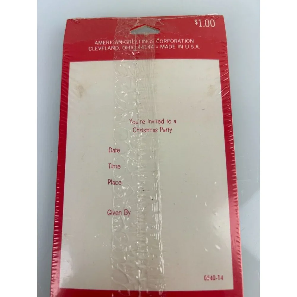 Vintage American Greetings Christmas Party Invitations Santa 8 Invitations